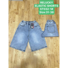 0032# голубые женские джинсовые шорты relucky (стрейч-коттон, 6 ед, размеры батал: 31-38) выдача на следующий день Relucky