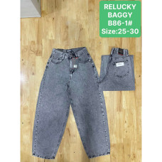 0086# серые женские джинсы (Relucky, коттон, 6 ед, размеры норма: 25-30) выдача на следующий день Relucky