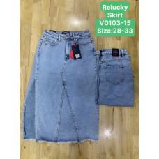 0103-15 # голубая женская джинсовая юбка (Relucky, 6 ед. размер полубатал: 28. 29. 29. 30. 31. 32. 33) выдача на следующий день Relucky