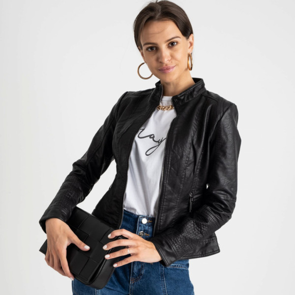 2015-7 / черные женская кртка (Экокожа, 7 ед. размеры норма:S. S. S. S. S. S. S) Куртка