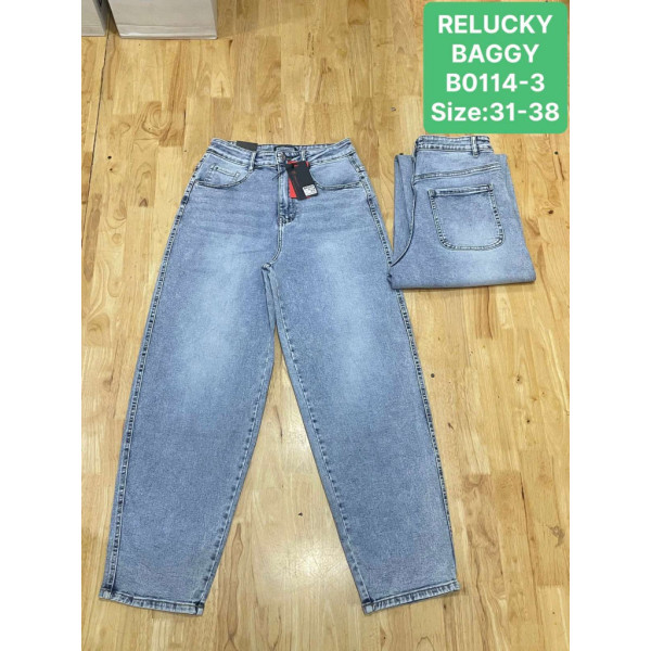 0114# голубые женские джинсы (Relucky, 6 ед, размеры батал: 31-38) выдача на следующий день Relucky