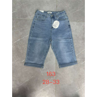 0163# голубые женские джинсовые шорты (New Jeans, стрейч, 6 ед, размеры полубатал: 28-33) выдача на следующий день New Jeans