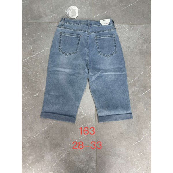 0163# голубые женские джинсовые шорты (New Jeans, стрейч, 6 ед, размеры полубатал: 28-33) выдача на следующий день New Jeans