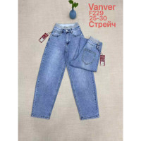 0229# блакитні жіночі джинси vanver (стрейч коттон, 6 од., розміри норма: 25-30) видача наступного дня Vanver