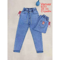 0251# голубые женские джинсы vanver (стрейч коттон, 6 ед, размеры полубатал: 28-33) выдача на следующий день Vanver