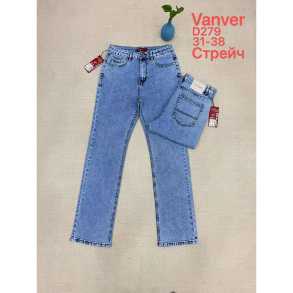 0279# голубые женские джинсы vanver (стрейч коттон, 6 ед, размеры батал: 32-42) выдача на следующий день Vanver