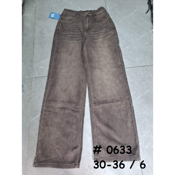 0633# коричневые женские джинсы (стрейч коттон, 6 ед, размеры батал: 30-36) выдача на следующий день Джинсы