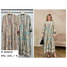 20824 # вибір кольору жіноча сукня (штапель, 4 од., розміри батал: 3XL-6XL) видача наступного дня Сукня