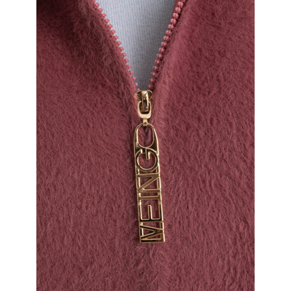 0565-33 фрезовый женский кардиган (шерсть альпаки, на змейке, 1 ед. универсальный полубатальный размер: 48-52) Кардиган