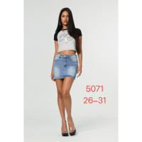 5071# блакитні жіночі шорти-спідниця (New Jeans, стрейч, 6 од., розміри норма: 26-31) видача наступного дня New Jeans