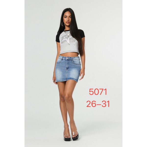 5071# голубые женские шорты-юбка (New Jeans, стрейч, 6 ед, размеры норма: 26-31) выдача на следующий день New Jeans