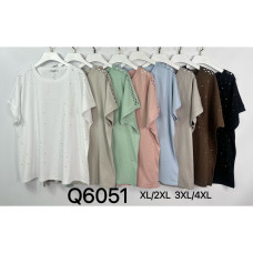 6051# микс цветов женская футболка (Kiss me, 10 ед, размеры батал: 2XL-4XL) выдача на следующий день Kiss me