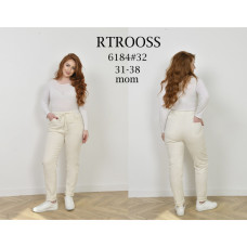 6184# бежеві жіночі джинси (RTROOSS, стрейч бавовна, 6 од., розміри батал: 31-38) видача наступного дня RTROOSS