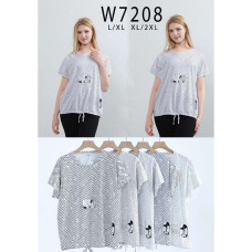 7208 # микс цветов женская футболка (10 ед, размеры полубатал: L-2XL) выдача на следующий день Kiss me