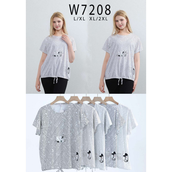 7208 # микс цветов женская футболка (10 ед, размеры полубатал: L-2XL) выдача на следующий день Kiss me