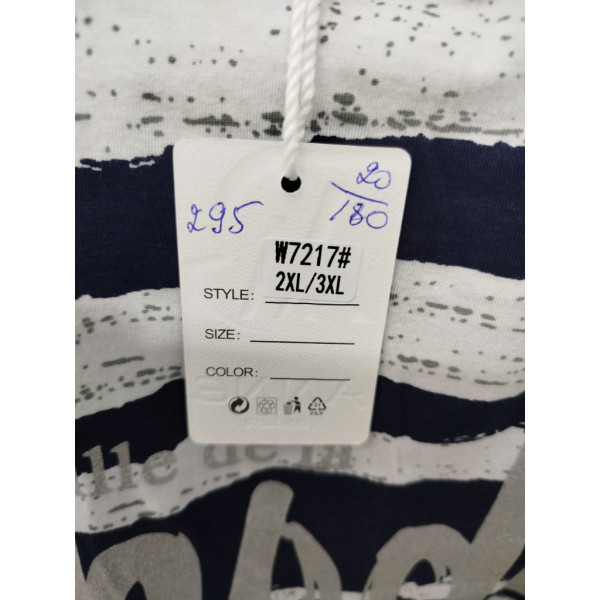 7217# микс цветов женская футболка (хлопок, 20 ед, размеры батал: 2XL/3XL универсальный) выдача на следующий день Kiss me
