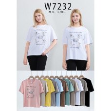 7232 # микс цветов женская футболка (10 ед, размеры норма: M-XL) выдача на следующий день Kiss me