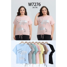 7276# микс цветов женская футболка (Kiss me, 10 ед, размеры батал: 2XL-3XL) выдача на следующий день Kiss me