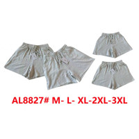 8827# серые женские шорты (лен, 5 ед, размеры полубатал: M-3XL) выдача на следующий день Шорты