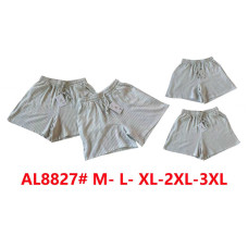 8827# серые женские шорты (лен, 5 ед, размеры полубатал: M-3XL) выдача на следующий день Шорты