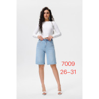 7009# голубые женские джинсовые шорты с камнями (New Jeans, 6 ед, размеры норма: 26-31) выдача на следующий день Шорты