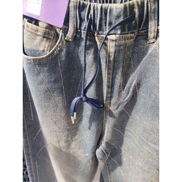 0277# сині жіночі джинси з камінням (стрейч-коттон, 6 од., розміри батал: 31-38) видача наступного дня LDM