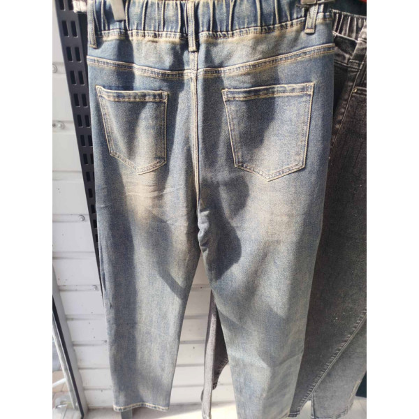0277# сині жіночі джинси з камінням (стрейч-коттон, 6 од., розміри батал: 31-38) видача наступного дня LDM