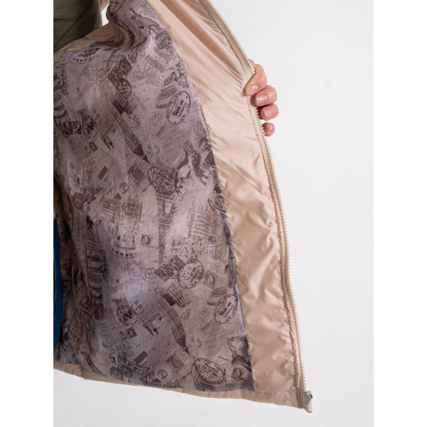 0752-3 світло-бежева жіноча жилетка (5'TH AVENUE, синтепон, з капюшоном, 3 од. розміри батал: 54. 56. 58) 5`th Avenue