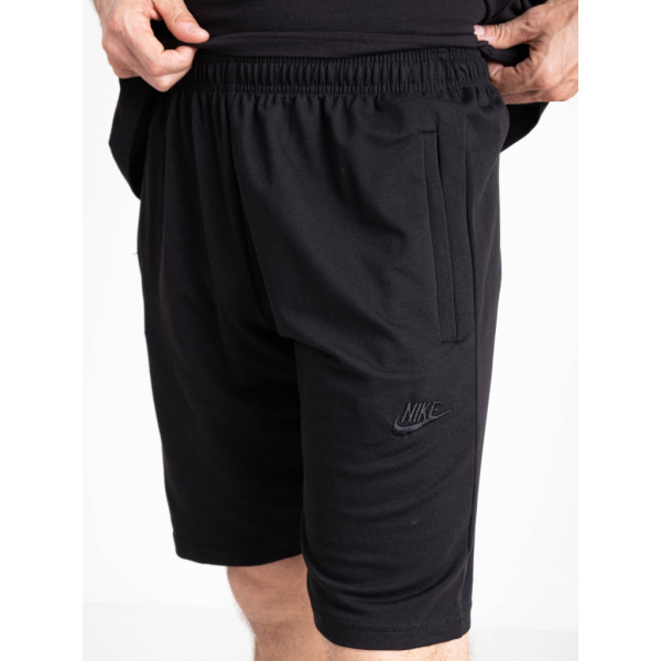 4421-1 черные мужские спортивный шорты (двунитка, 5 ед. размеры норма: 46, 48, 50, 52, 54) Шорты