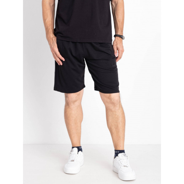 4421-1 черные мужские спортивный шорты (двунитка, 5 ед. размеры норма: 46, 48, 50, 52, 54) Шорты