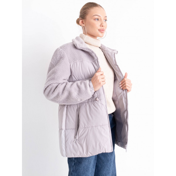 7060-66 серая женская зимняя куртка (синтепон, 5 ед. размеры норма: S. M. L. XL. 2XL) Saint Wish