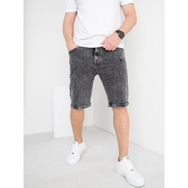 0801-2 / серые мужские джинсовые шорты (New Jeans, стрейчевые, 2 ед. размеры норма: 40, 42) Шорты