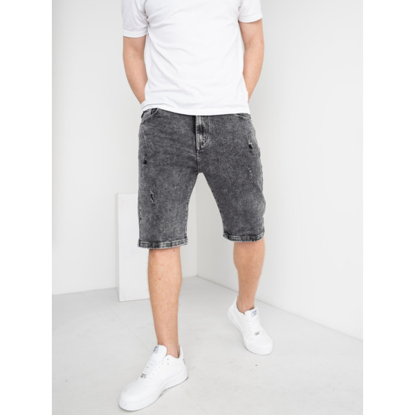 0801-2 / серые мужские джинсовые шорты (New Jeans, стрейчевые, 2 ед. размеры норма: 40, 42) Шорты