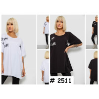 2511# выбор цвета женская футболка оверсайз (4 ед, размеры оверсайз: 4XL-5XL) выдача на следующий день Футболка