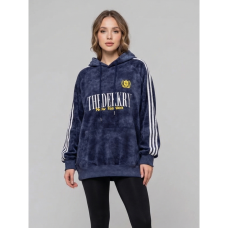 3903-2 синий женский батник (двухнитка, варка, с капюшоном , 1 ед, универсальный размер норма : M/XL) Батник