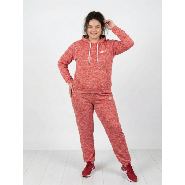 4959-51 красный женский спортивный костюм (двухнитка, кофта на змейке, 5ед, размеры полубатал: 46, 48, 50, 52, 54) Спортивный костюм