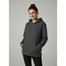 4452-66 графітовий спортивний худі жіночий (тринитка на флісі, з капюшоном, 5од, розміри норма: 44, 46, 48, 50, 52)