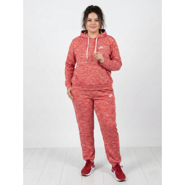 4959-51 красный женский спортивный костюм (двухнитка, кофта на змейке, 5ед, размеры полубатал: 46, 48, 50, 52, 54) Спортивный костюм