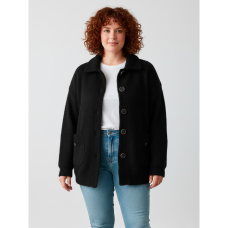 0265-1 черный женский кардиган (шерсть альпаки, на пуговицах, 1 ед. универсальный размер батал: 56-60) Альпака