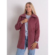 0565-33 фрезовый женский кардиган (шерсть альпаки, на змейке, 1 ед. универсальный полубатальный размер: 48-52) Кардиган