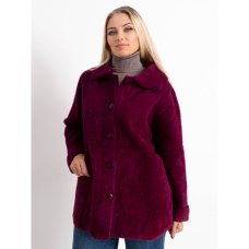 0562-51 бордовый женский кардиган (шерсть альпаки, на пуговицах, 1 ед. универсальный полубатальный размер: 46-52) Кардиган