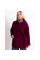 0562-51 бордовый женский кардиган (шерсть альпаки, на пуговицах, 1 ед. универсальный полубатальный размер: 46-52) Кардиган