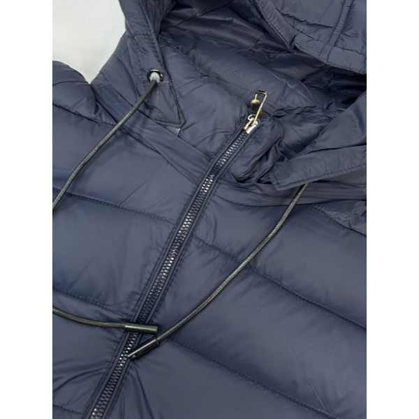 28277-2 синяя мужская куртка (синтепон, с капюшоном, 5ед, размеры батал: 56, 58, 60, 62, 64) Куртка