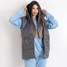 0075-602 сіра жіноча жилетка (5'TH AVENUE, синтепон, 2 од. розміри норма: 44. 46)