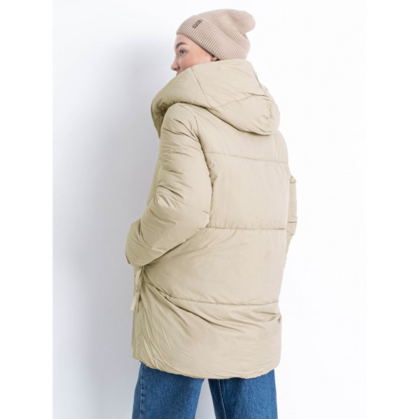 0702-3 бежевая женская куртка (синтепон, 4 ед. размеры норма: M. L. XL. 2XL)
