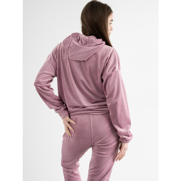5085-41 РОЖОВИЙ спортивний костюм жіночий велюровий (4 од.розміри: S.M.L.XL)