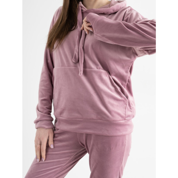 5085-41 РОЖОВИЙ спортивний костюм жіночий велюровий (4 од.розміри: S.M.L.XL)