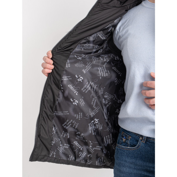 0751-1 чорна жіноча жилетка (5'TH AVENUE, синтепон, капюшон, 3 од. розміри напівбатал: 48. 50. 52)