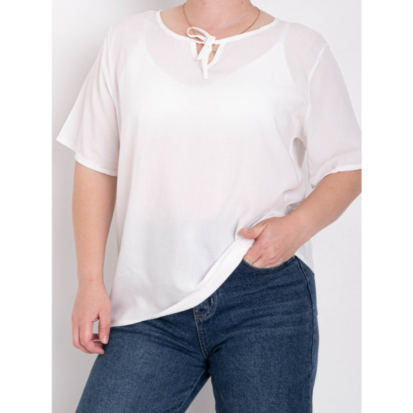 0207-10 * біла жіноча футболка (коттон 65%, поліестер 35%, 8 од. розміри батал: XL-4XL, повторюються) видача наступного дня