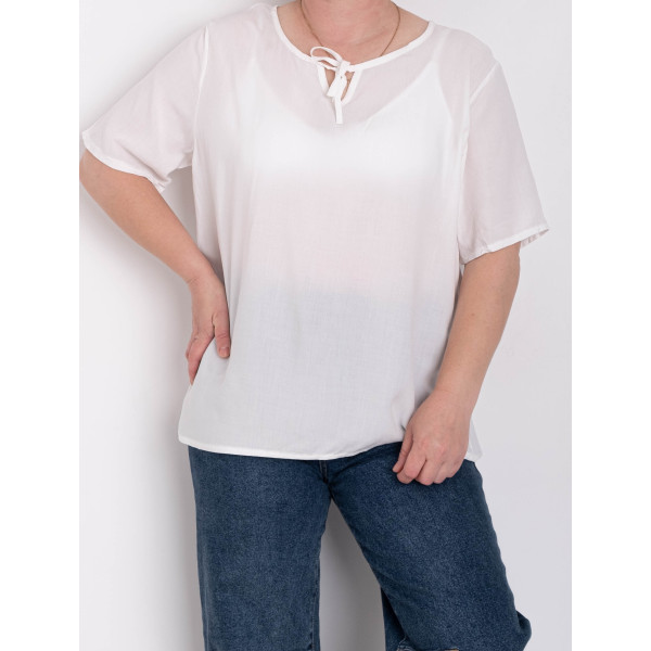 0207-10 * біла жіноча футболка (коттон 65%, поліестер 35%, 8 од. розміри батал: XL-4XL, повторюються) видача наступного дня